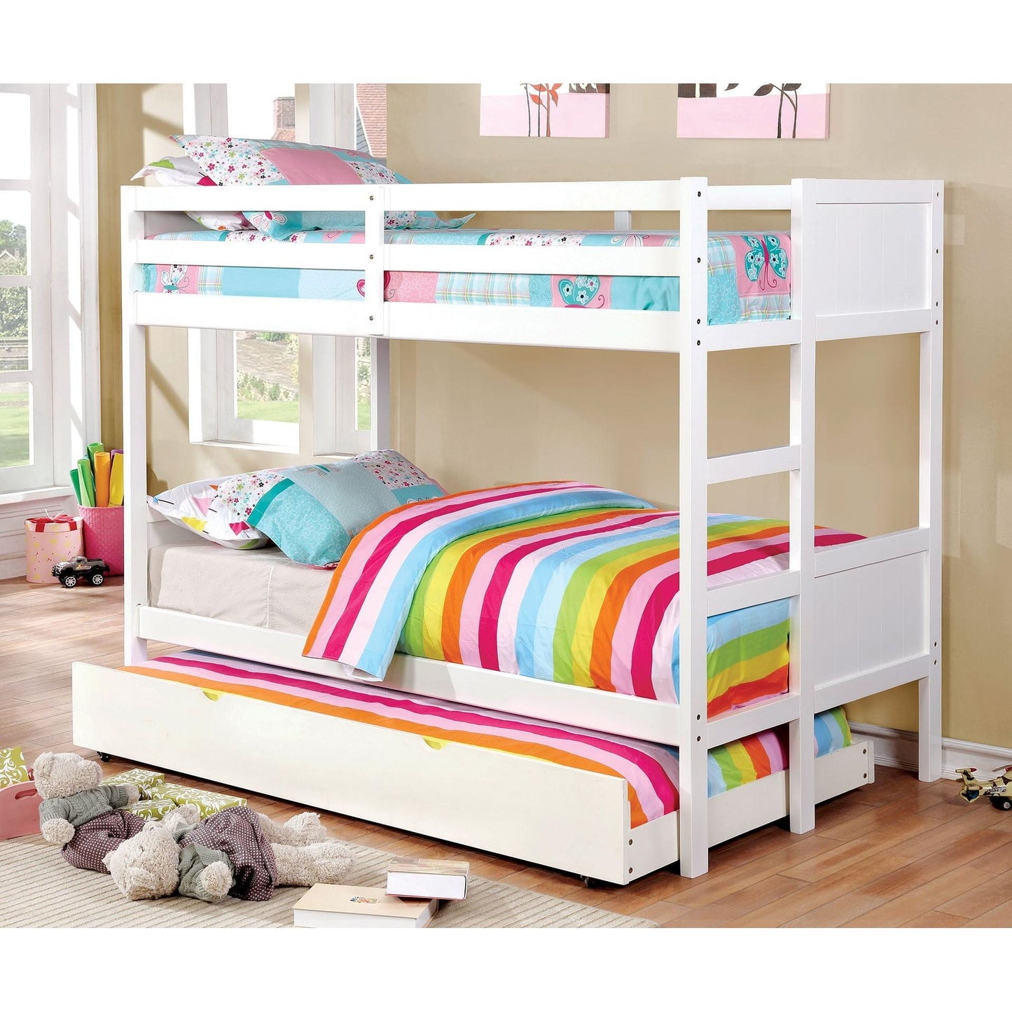 Furniture of America Kids Beds Bunk Bed CM-BK619T-WH-BED IMAGE 1