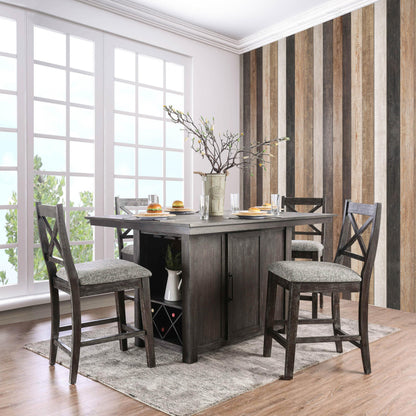  Furniture of America Faulkton Counter Height Dining Table with Pedestal Base CM3391PT-TABLE IMAGE 7