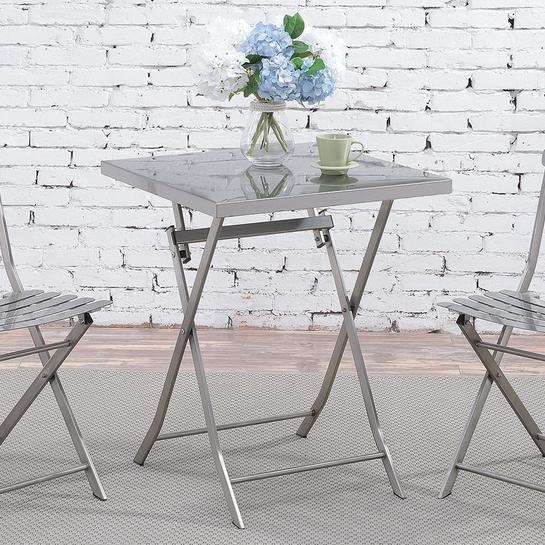  Furniture of America Square Lilah Dining Table with Metal Top CM3506T IMAGE 1
