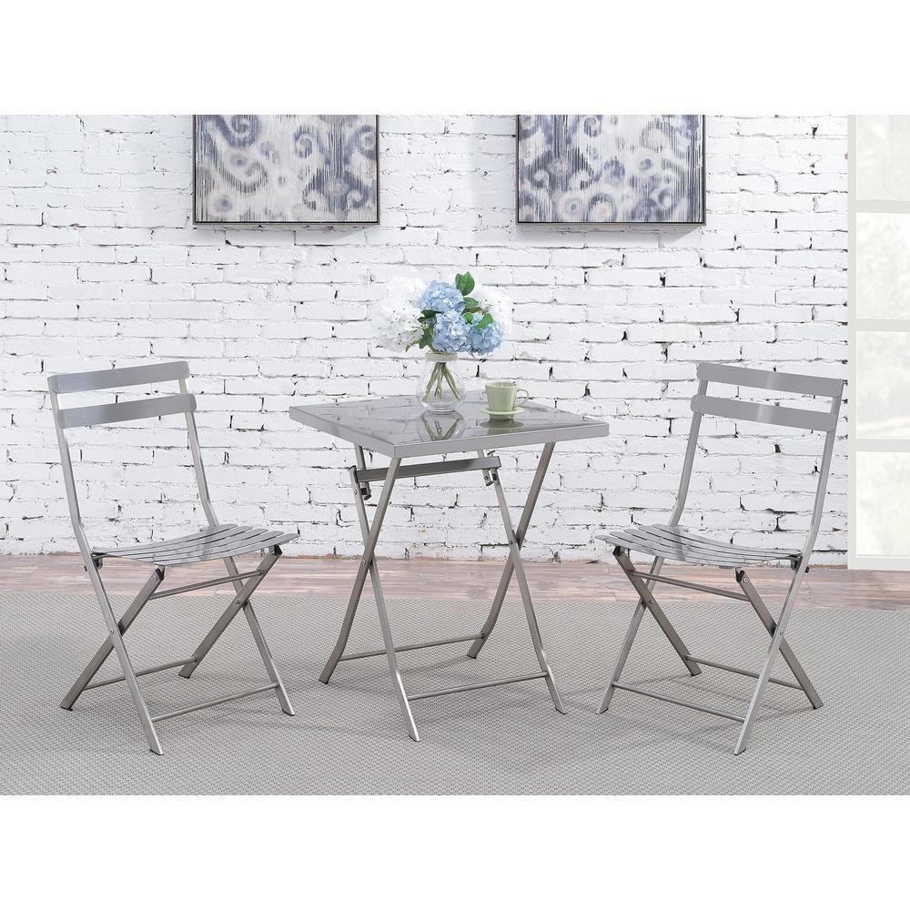  Furniture of America Square Lilah Dining Table with Metal Top CM3506T IMAGE 2