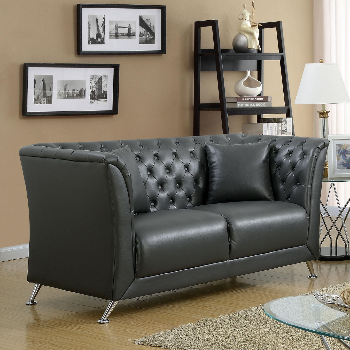  Furniture of America Luciana Stationary Leatherette Loveseat CM6192-LV IMAGE 2