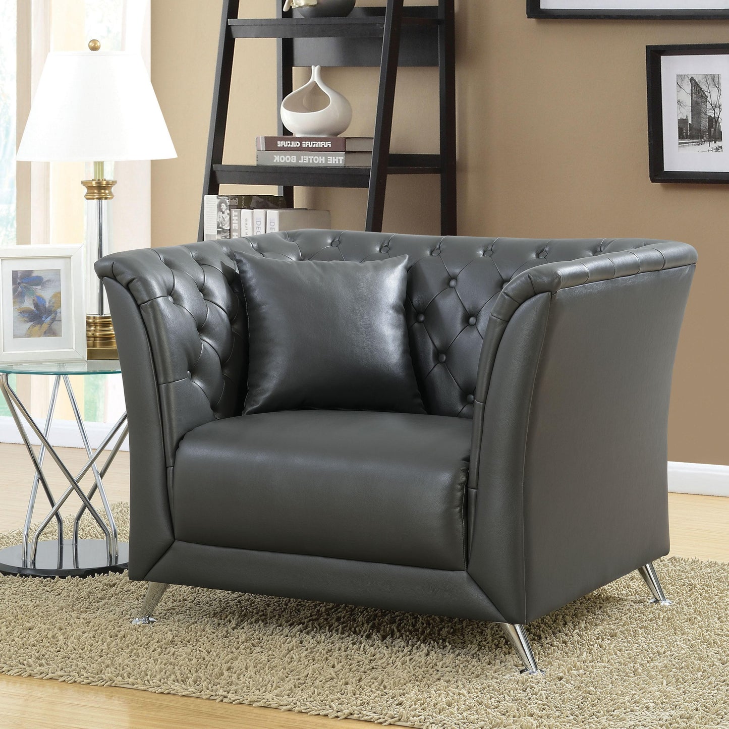  Furniture of America Luciana Leatherette Chair CM6192-CH IMAGE 2