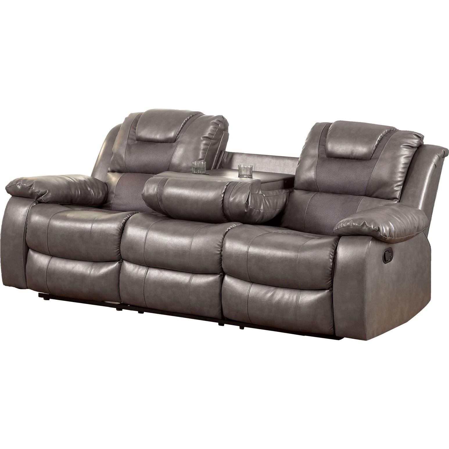  Furniture of America Grandolf Reclining Bonded Leather Match Sofa CM6813SF IMAGE 1