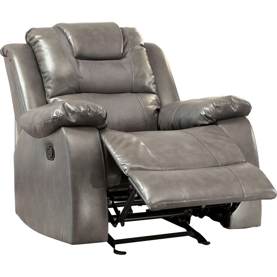  Furniture of America Grandolf Bonded Leather Match Recliner CM6813CH IMAGE 1