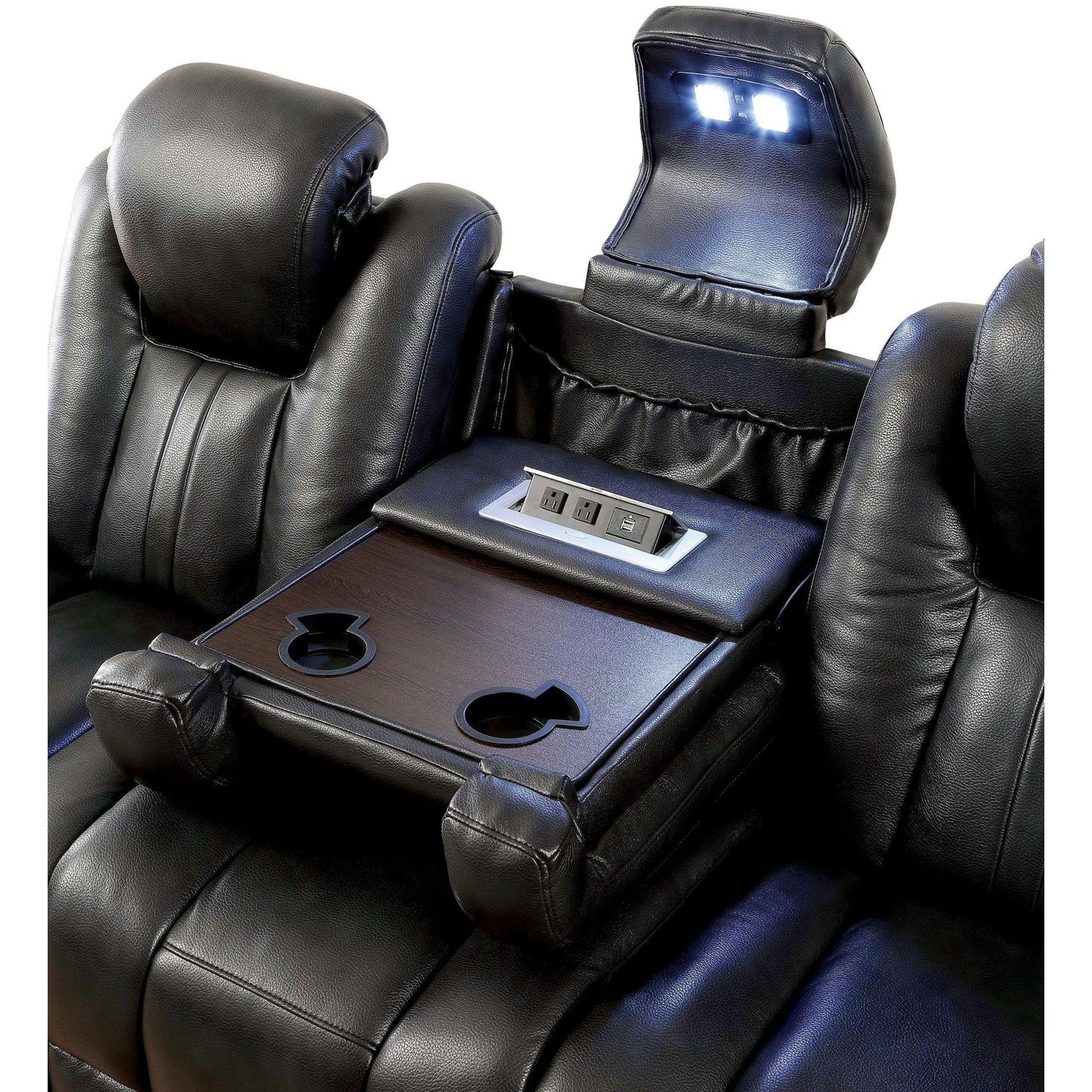  Furniture of America Zaurak Power Reclining Leatherette Sofa CM6291-SF IMAGE 3