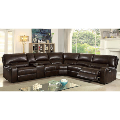  Furniture of America Jolene Reclining Leather Look 3 pc Sectional CM6838-SECTIONAL IMAGE 1