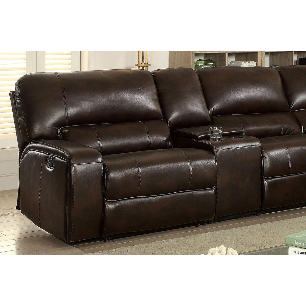  Furniture of America Jolene Reclining Leather Look 3 pc Sectional CM6838-SECTIONAL IMAGE 2