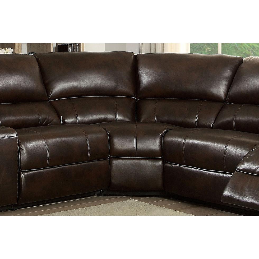  Furniture of America Jolene Reclining Leather Look 3 pc Sectional CM6838-SECTIONAL IMAGE 3