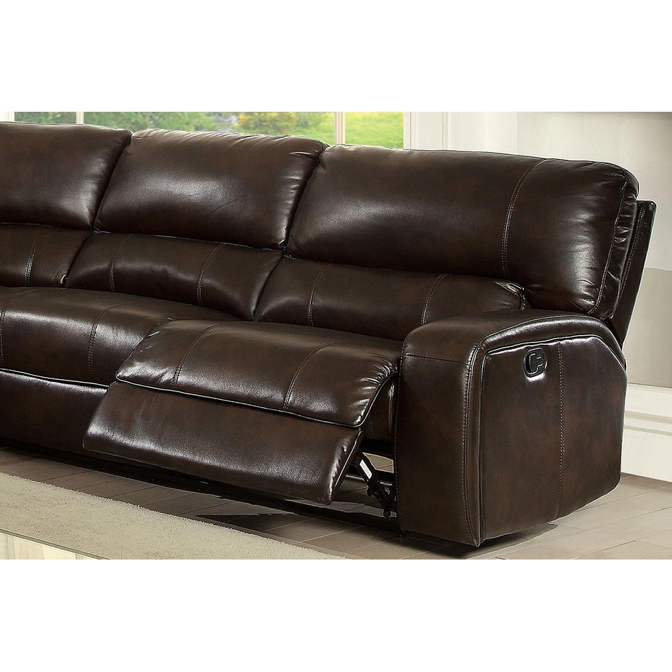  Furniture of America Jolene Reclining Leather Look 3 pc Sectional CM6838-SECTIONAL IMAGE 4