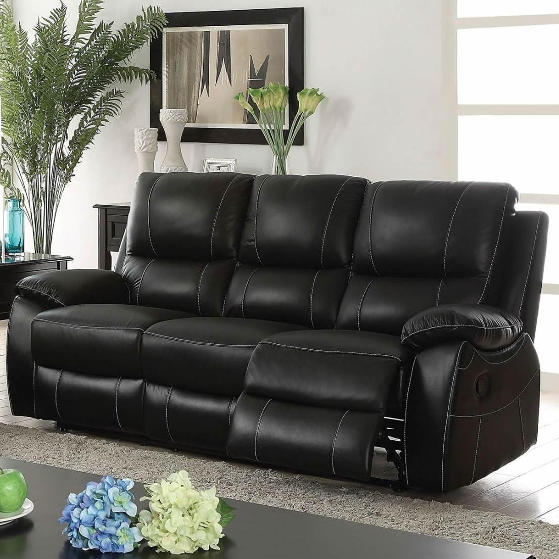  Furniture of America Nena Reclining Leather Match Sofa CM6438-SF IMAGE 2