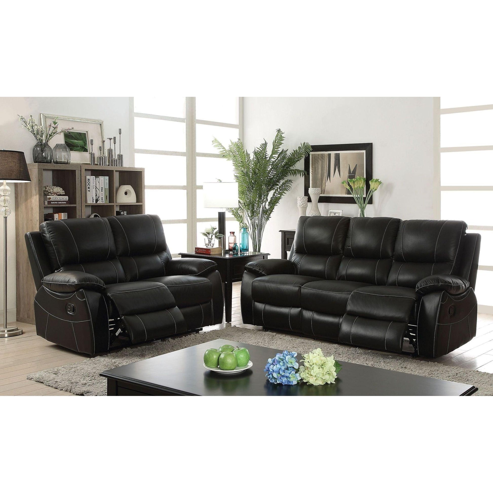  Furniture of America Nena Reclining Leather Match Sofa CM6438-SF IMAGE 5