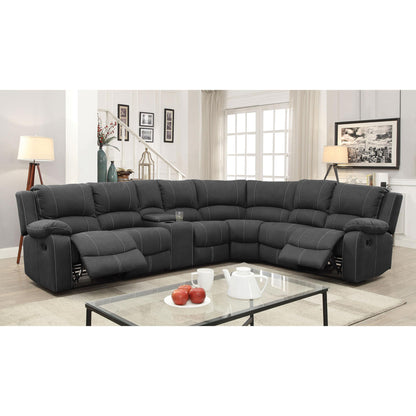  Furniture of America Monique Reclining Fabric 3 pc Sectional CM6519-SECT-CT-CH IMAGE 1
