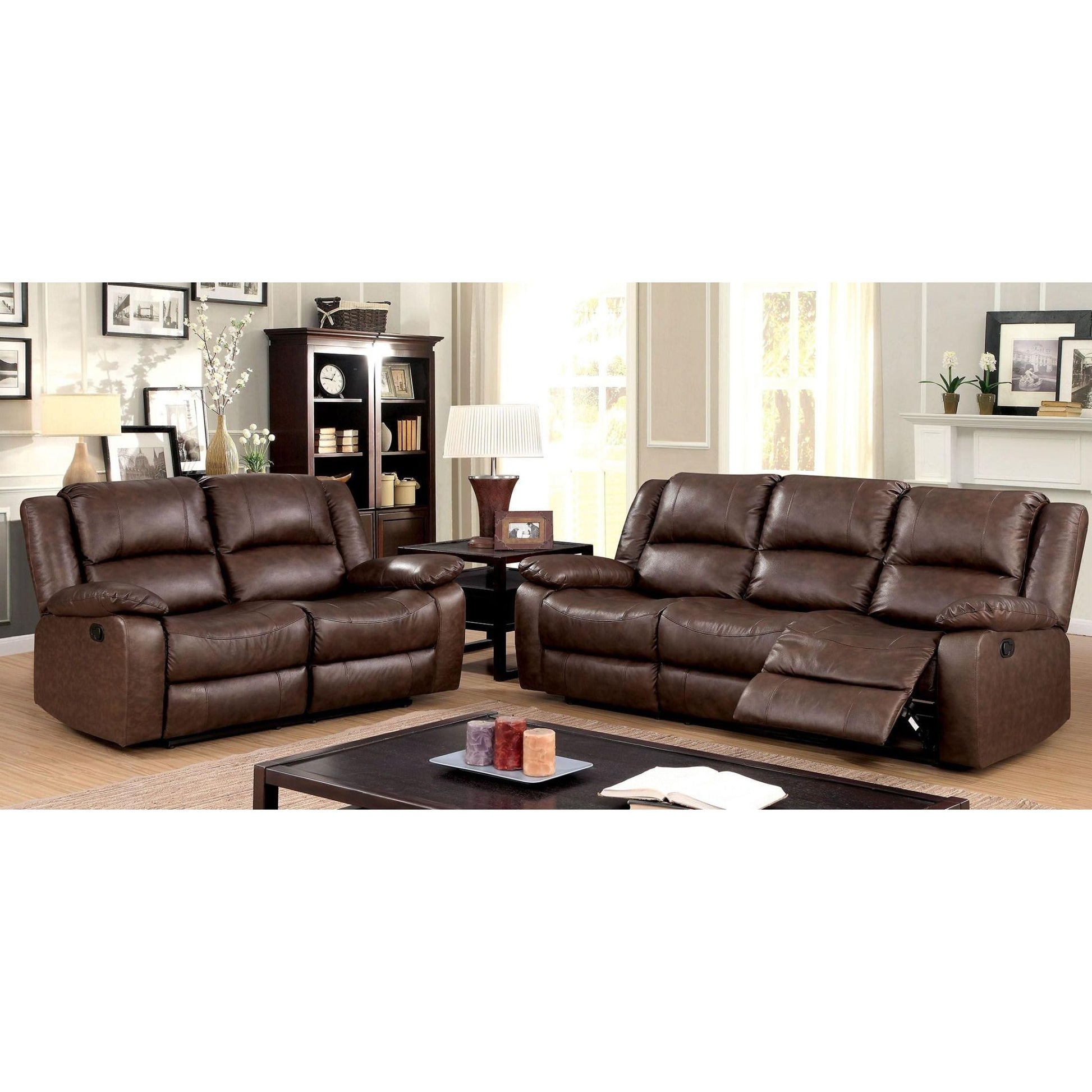  Furniture of America Kris Reclining Leather Match Sofa CM6293-SF IMAGE 4