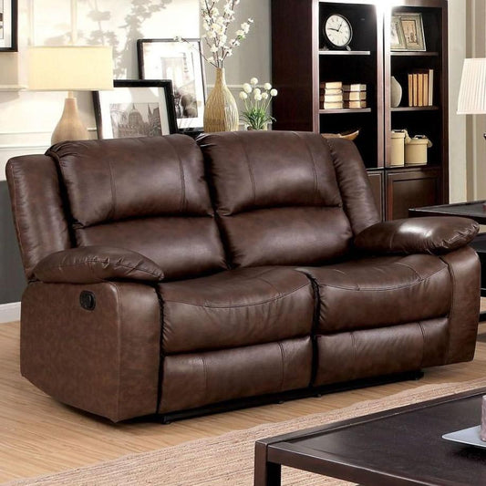  Furniture of America Kris Reclining Leather Match Loveseat CM6293-LV IMAGE 1
