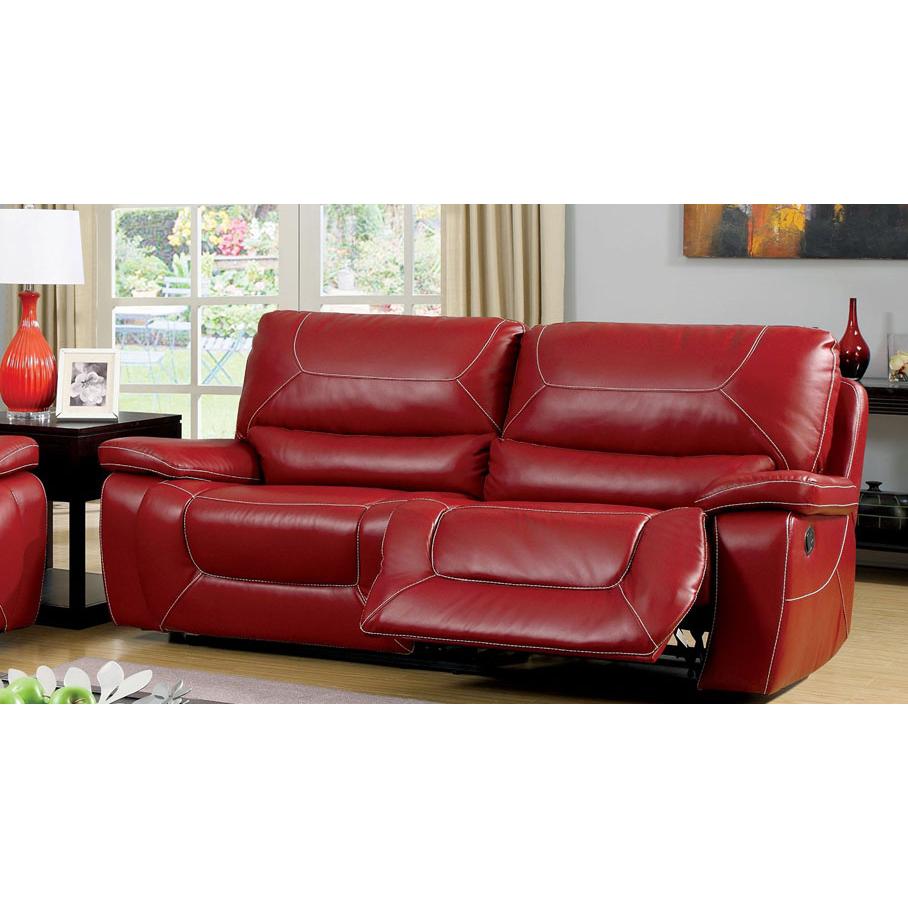  Furniture of America Newburg Reclining Bonded Leather Match Sofa CM6814RD-SF IMAGE 1
