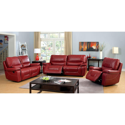  Furniture of America Newburg Reclining Bonded Leather Match Loveseat CM6814RD-LV IMAGE 4