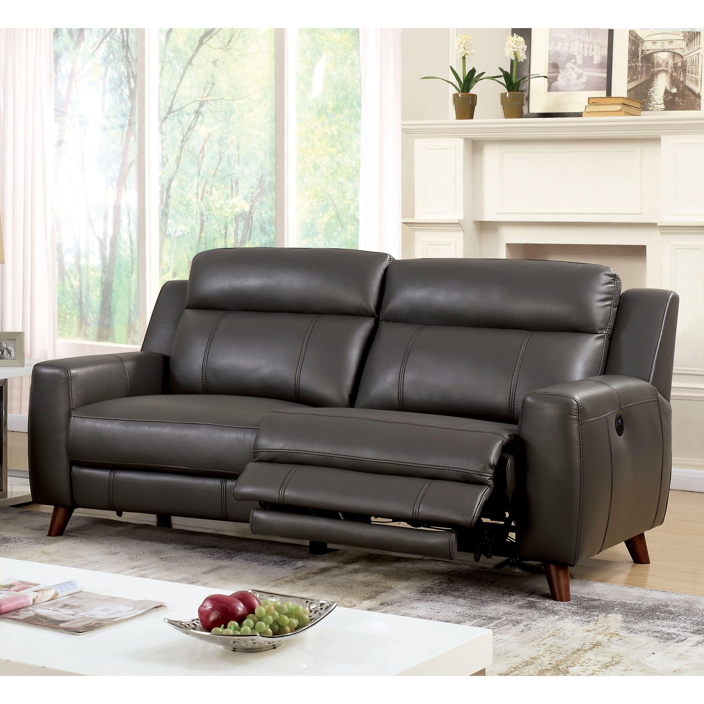 Furniture of America Rosalynn Power Reclining Leatherette Sofa CM6804-SF IMAGE 2