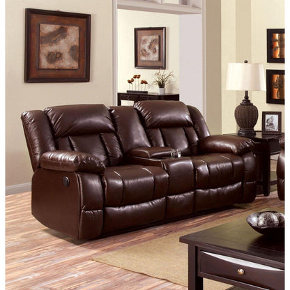 Furniture of America Wimbledon Reclining Bonded Leather Match Loveseat CM6314-LV IMAGE 2