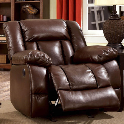  Furniture of America Wimbledon Power Leather Look Recliner CM6314-CH IMAGE 1