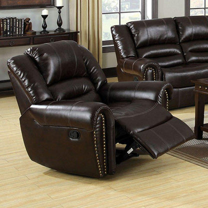  Furniture of America Dudhope Leather-Look Recliner CM6960C IMAGE 1