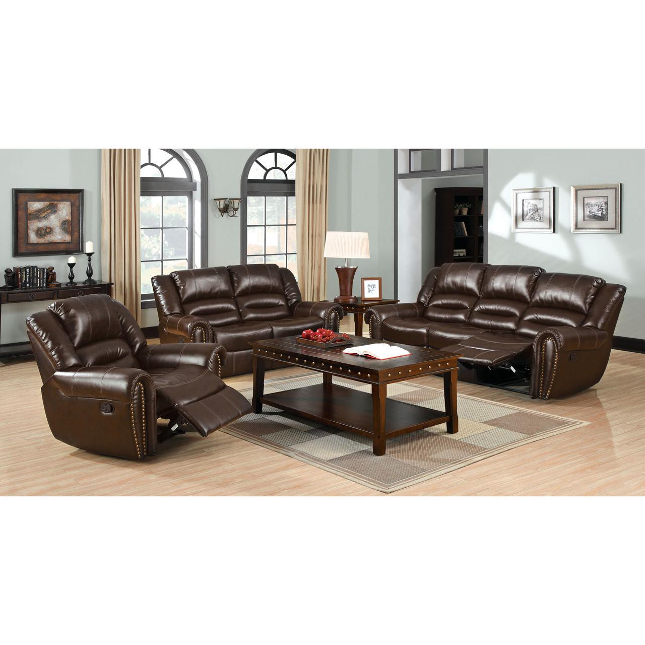  Furniture of America Dudhope Reclining Bonded Leather Match Loveseat CM6960L IMAGE 2