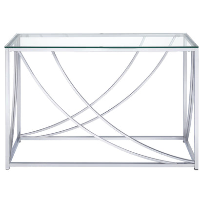 Coaster Furniture Lille 720499 Glass Top Entryway Sofa Console Table Accents - Chrome IMAGE 2
