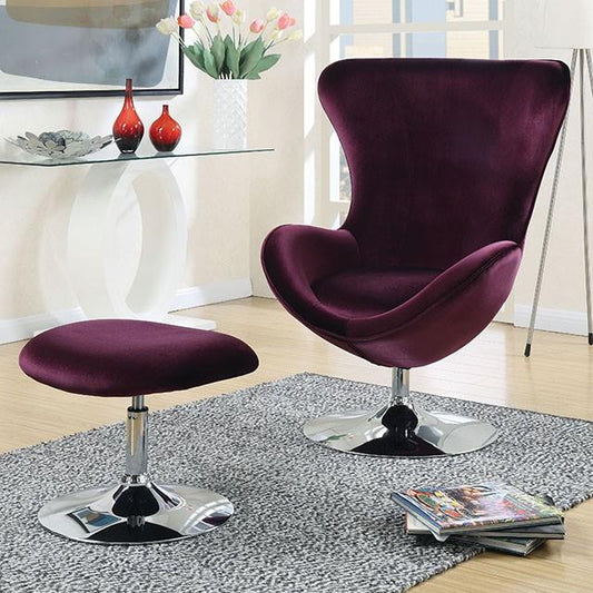 Furniture of America Eloise CM-AC6841 Chair w/ Ottoman IMAGE 1