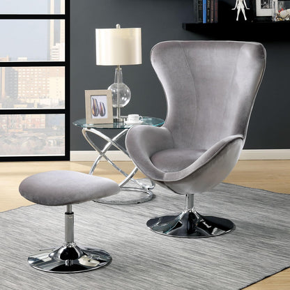  Furniture of America Shelia CM-AC6841GY Accent Chair w/ Ottoman IMAGE 1