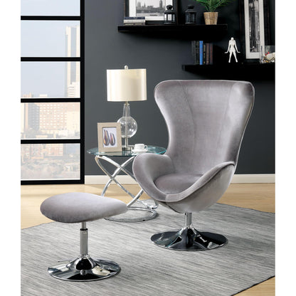  Furniture of America Shelia CM-AC6841GY Accent Chair w/ Ottoman IMAGE 2