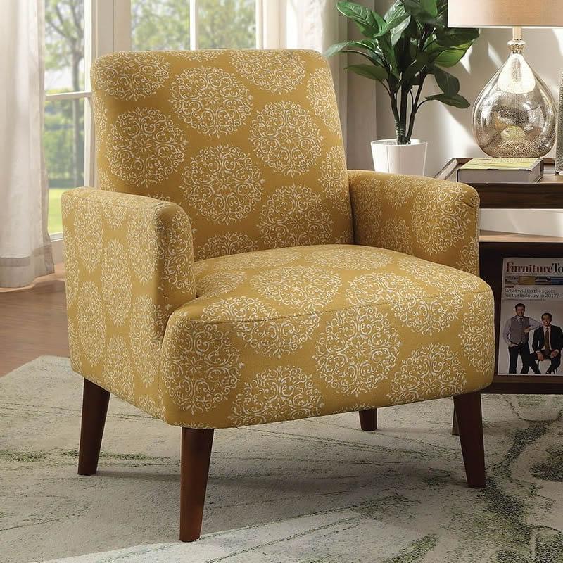  Furniture of America Bray Stationary Fabric Accent Chair CM-AC6189YW IMAGE 1