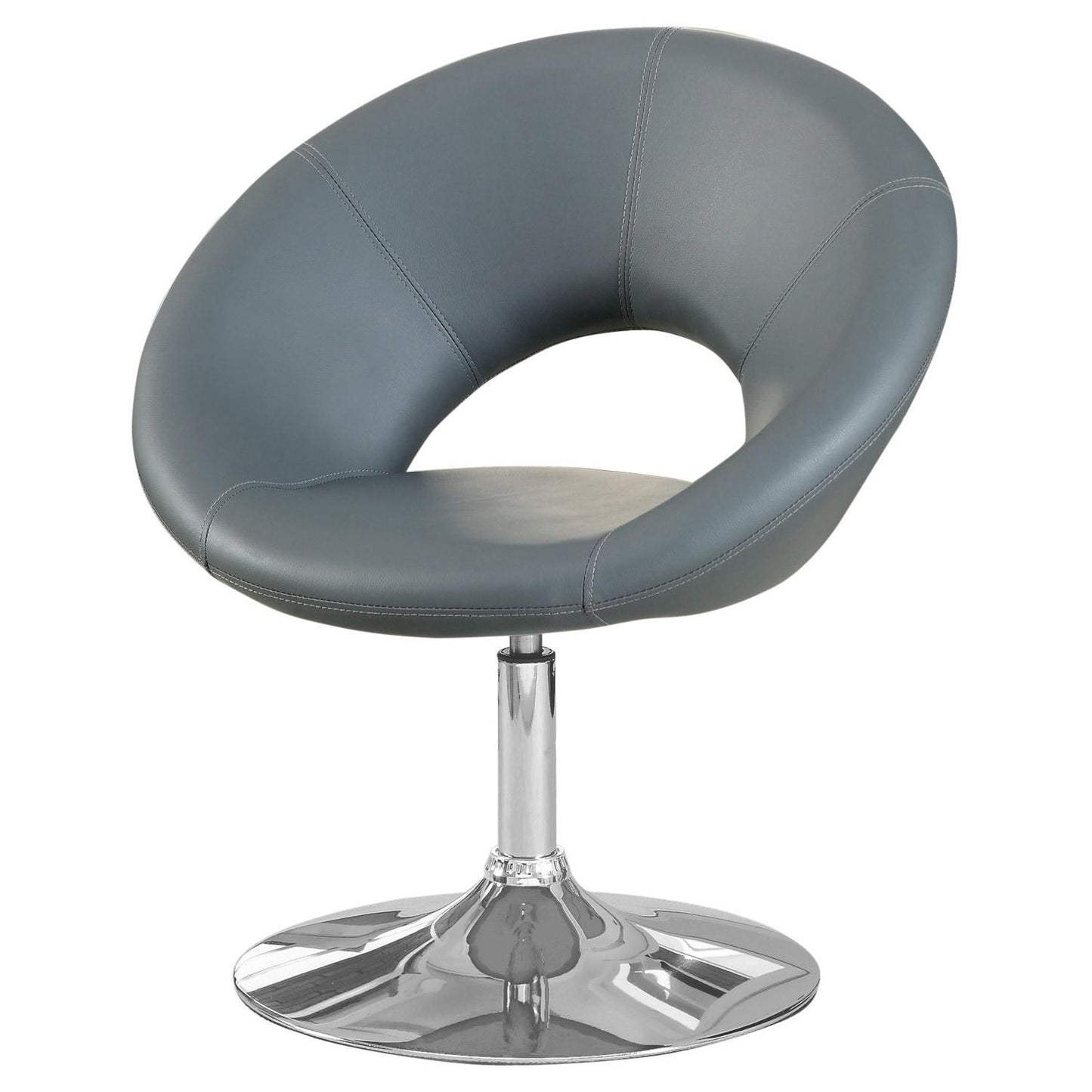  Furniture of America Faliro Swivel Leather Look Accent Chair CM-AC6915GY IMAGE 1