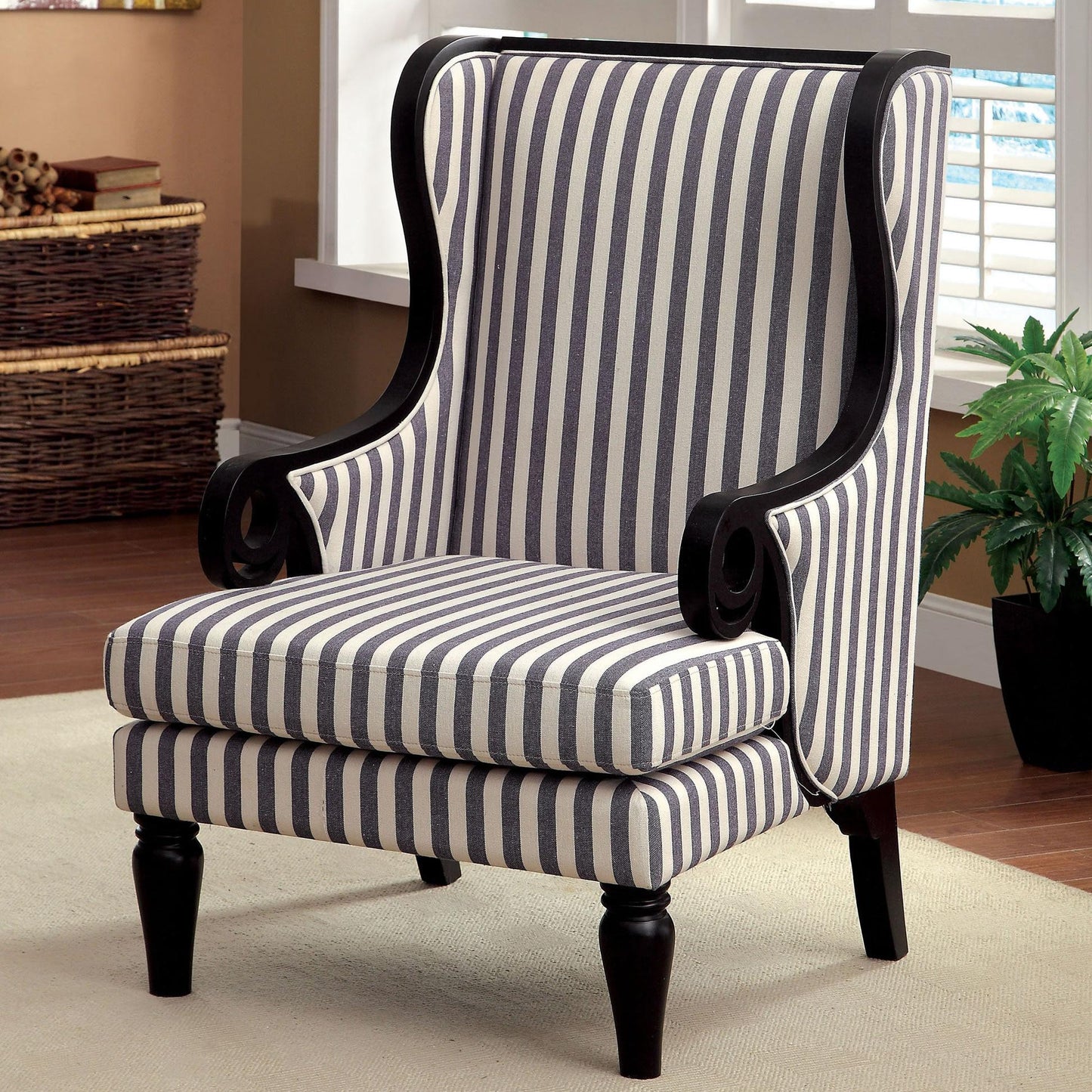  Furniture of America Riviera Stationary Fabric Accent Chair CM-AC6802 IMAGE 1