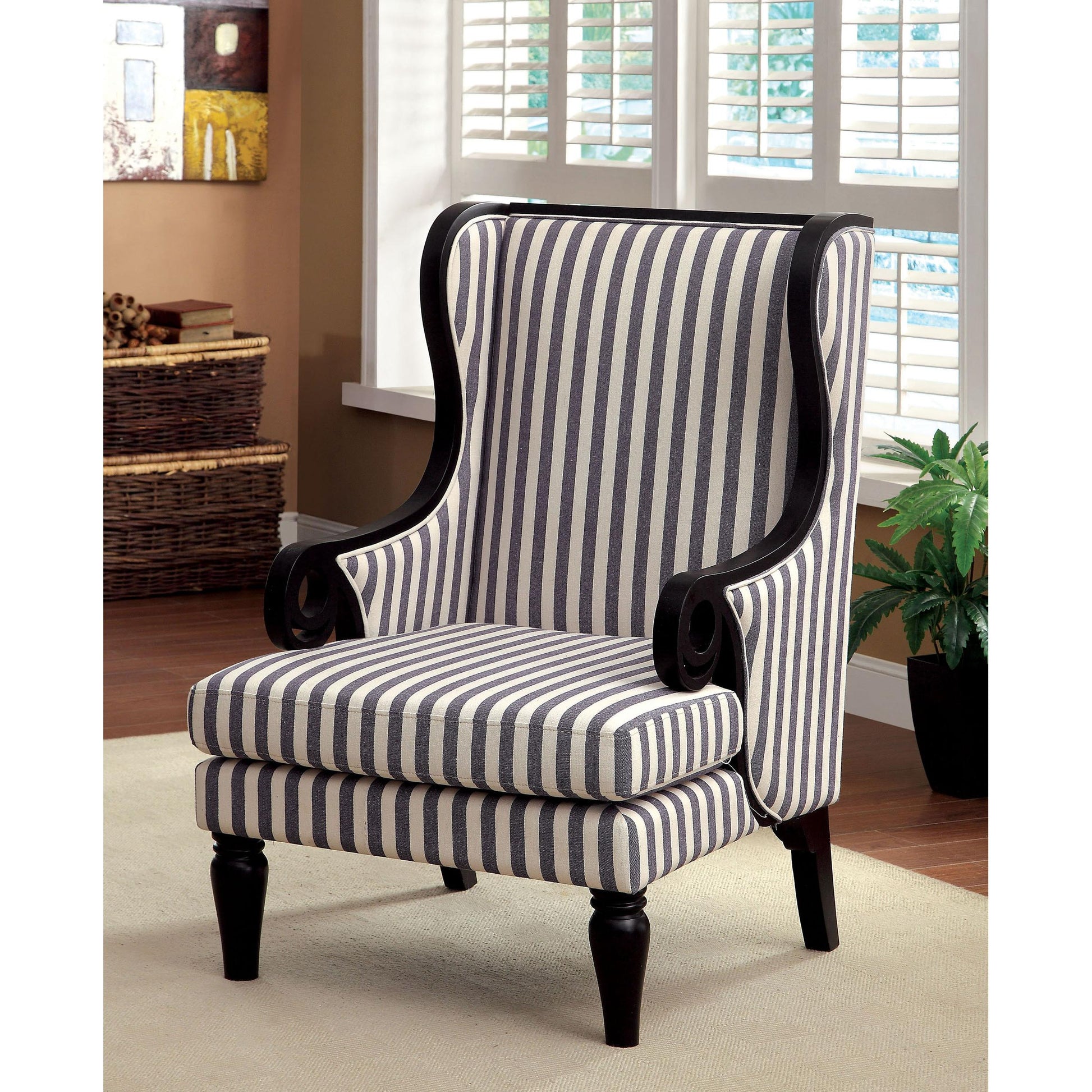  Furniture of America Riviera Stationary Fabric Accent Chair CM-AC6802 IMAGE 2