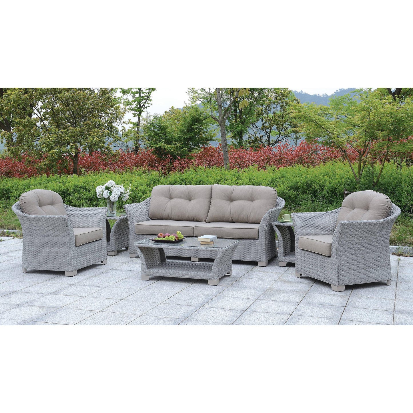  Furniture of America Outdoor Seating Sets CM-OS1829GY-SET IMAGE 1