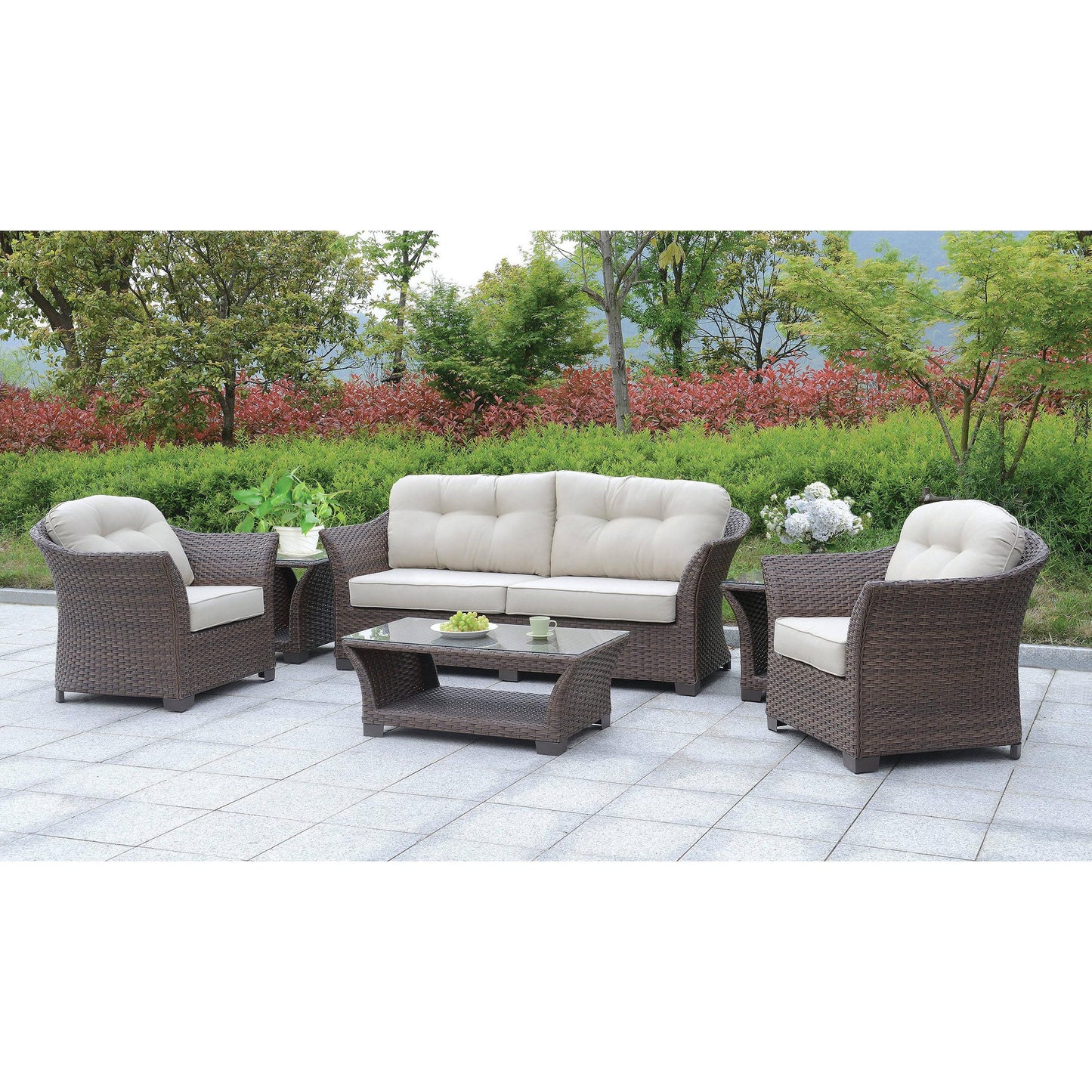  Furniture of America Outdoor Seating Sets CM-OS1829BR-SET IMAGE 1
