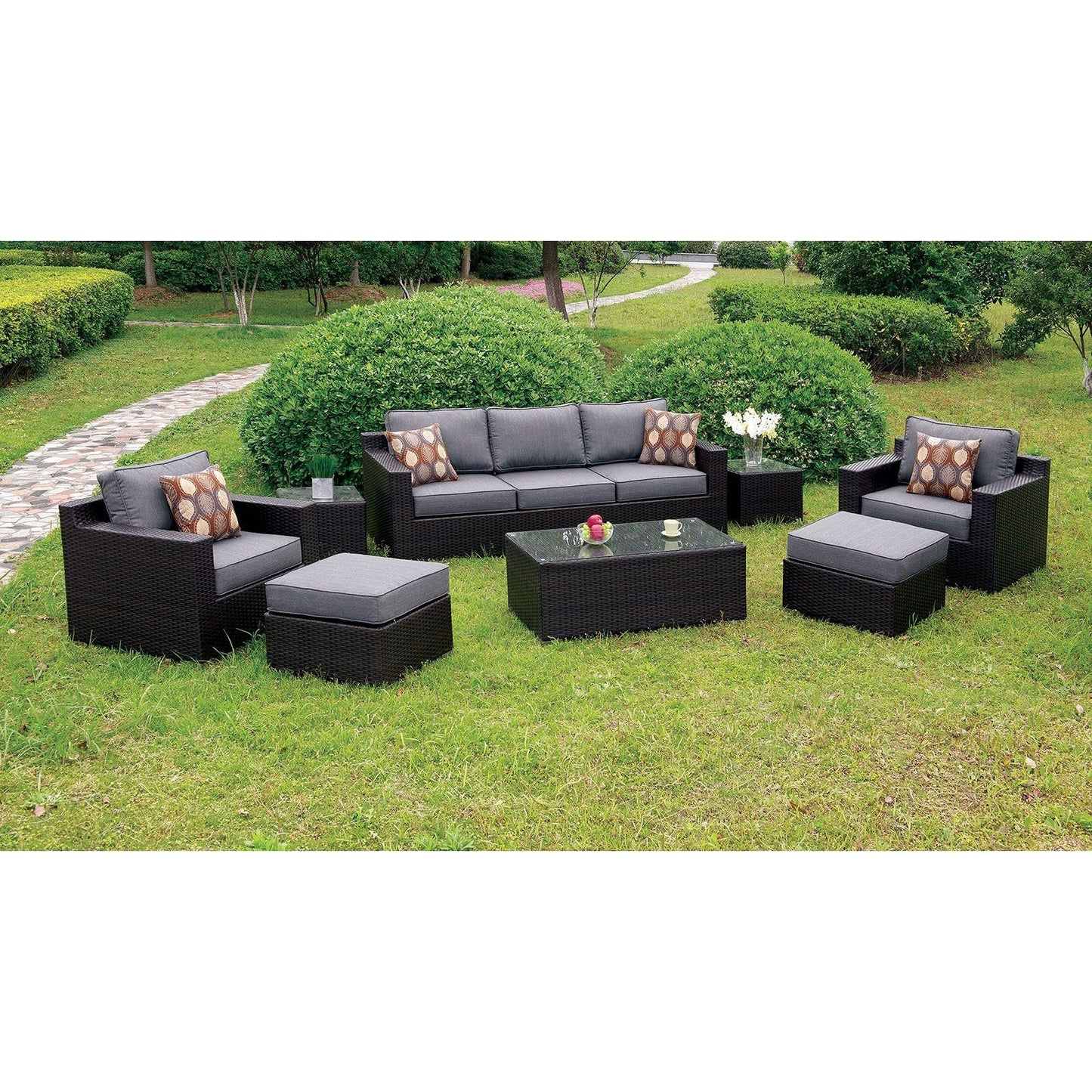  Furniture of America Outdoor Seating Sets CM-OS1827GY-SET IMAGE 1