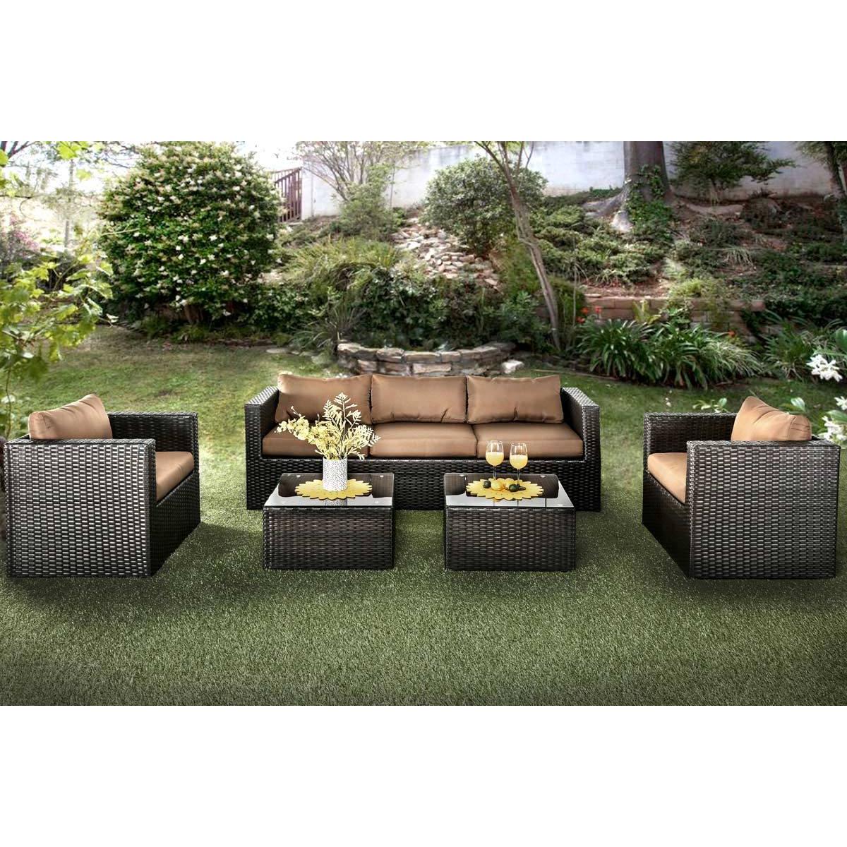  Furniture of America Outdoor Seating Sets CM-OS1820BR IMAGE 1