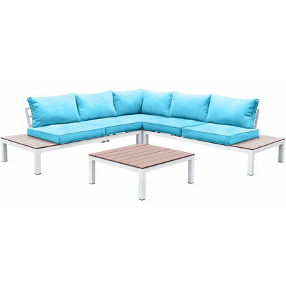 Furniture of America Winona CM-OS2580-PK Patio Sectional w/ Ottoman IMAGE 1
