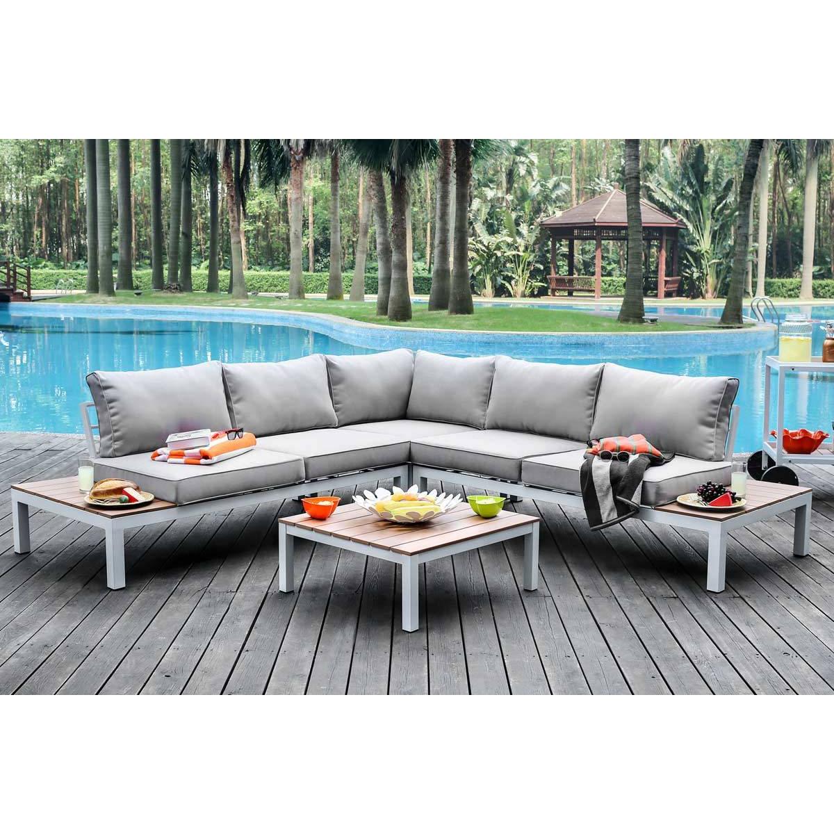  Furniture of America Outdoor Seating Sectionals CM-OS2580GY-PK IMAGE 2