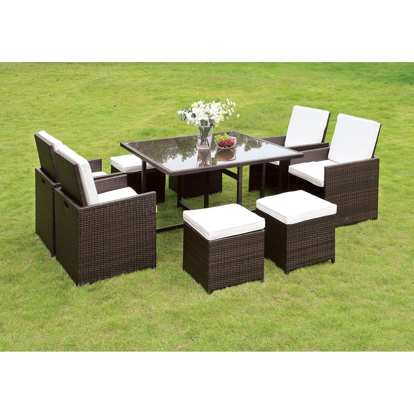  Furniture of America Outdoor Dining Sets 9-Piece CM-OT2101-SET IMAGE 2