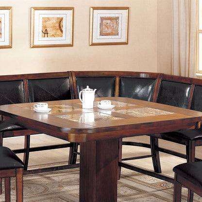  Furniture of America Square Living Stone II Counter Height Dining Table with Marble Top and Pedestal Base CM3568PT-TABLE IMAGE 2