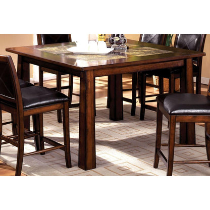  Furniture of America Square Living Stone III Counter Height Dining Table with Marble Top CM3590PT IMAGE 2