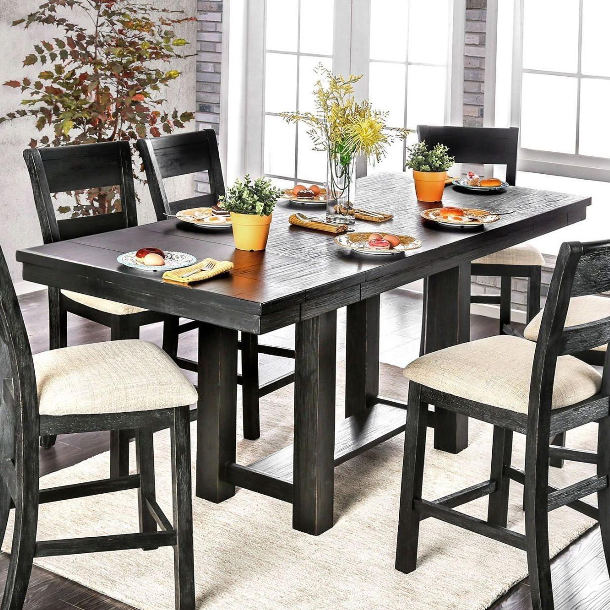  Furniture of America Thomaston Counter Height Dining Table with Trestle Base CM3543PT-TABLE IMAGE 1