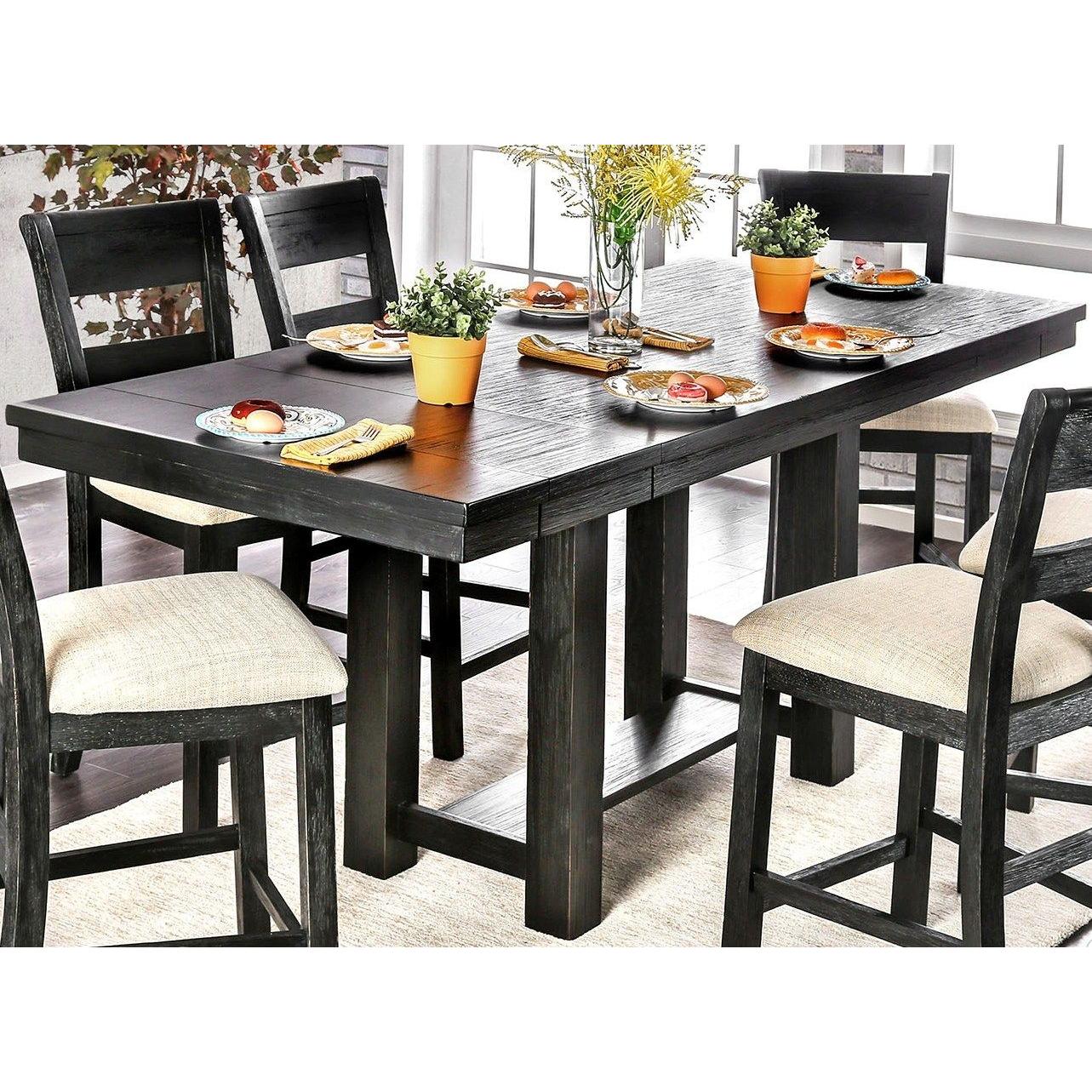  Furniture of America Thomaston Counter Height Dining Table with Trestle Base CM3543PT-TABLE IMAGE 2