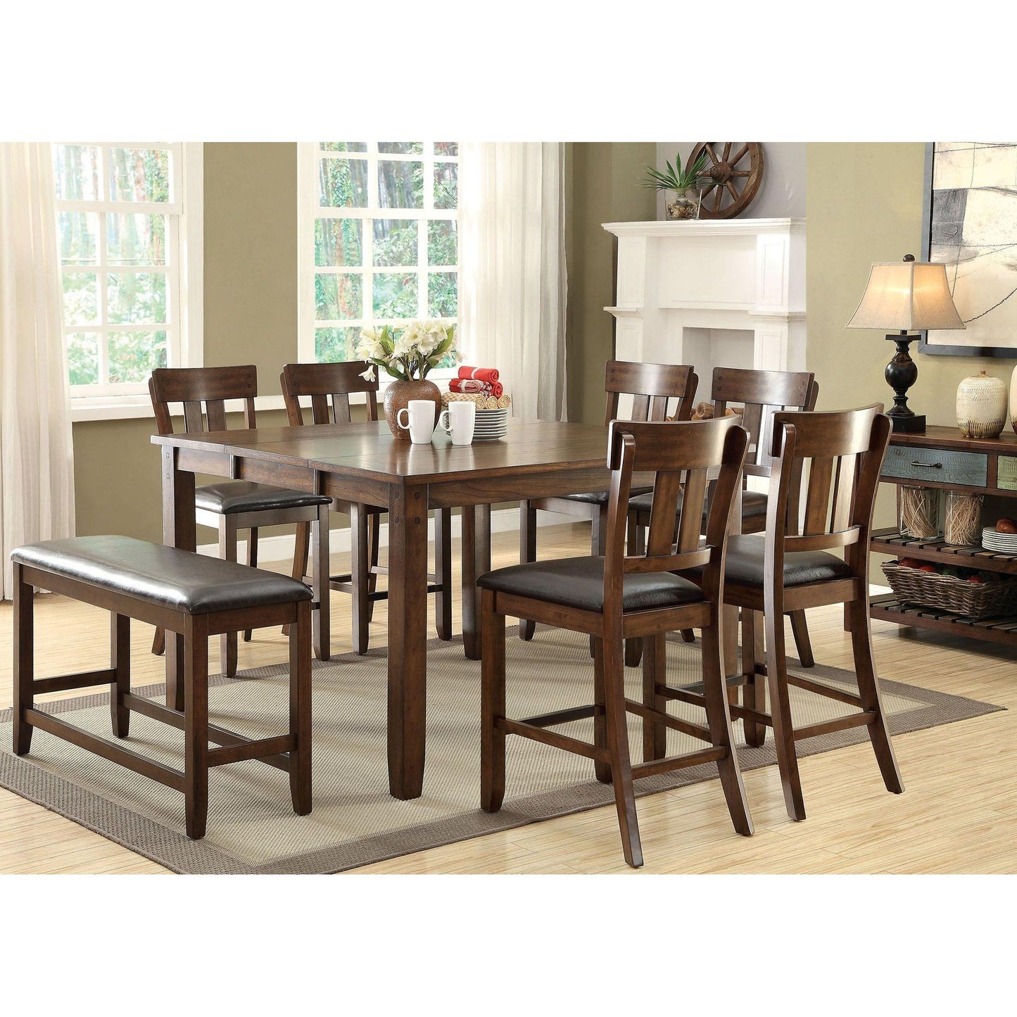  Furniture of America Square Brockton II Dining Table CM3355PT IMAGE 5