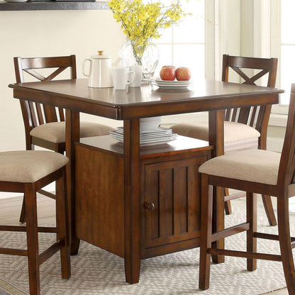  Furniture of America Square Arlington Counter Height Dining Table with Pedestal Base CM3037PT IMAGE 1