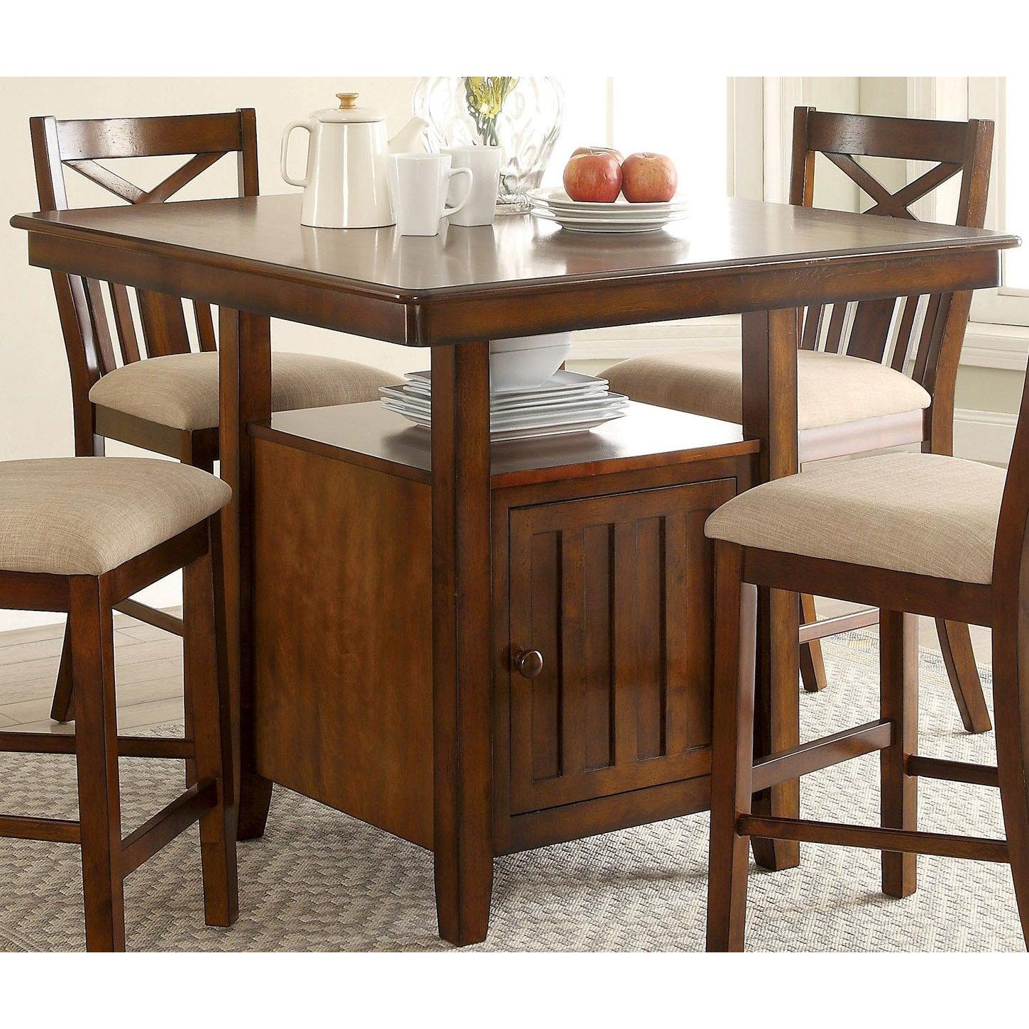  Furniture of America Square Arlington Counter Height Dining Table with Pedestal Base CM3037PT IMAGE 2