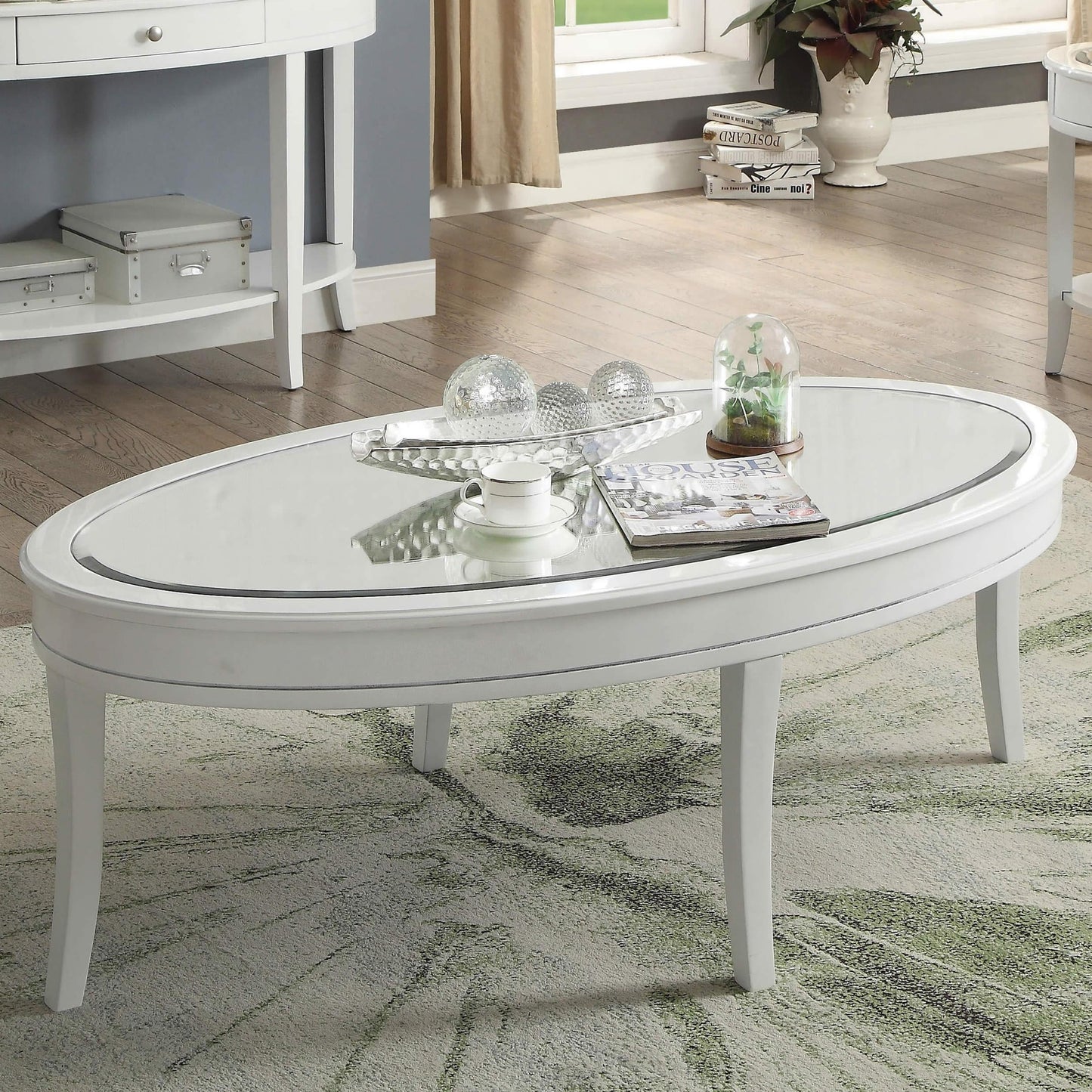  Furniture of America Silver Mist Coffe Table CM4950WH-C IMAGE 1