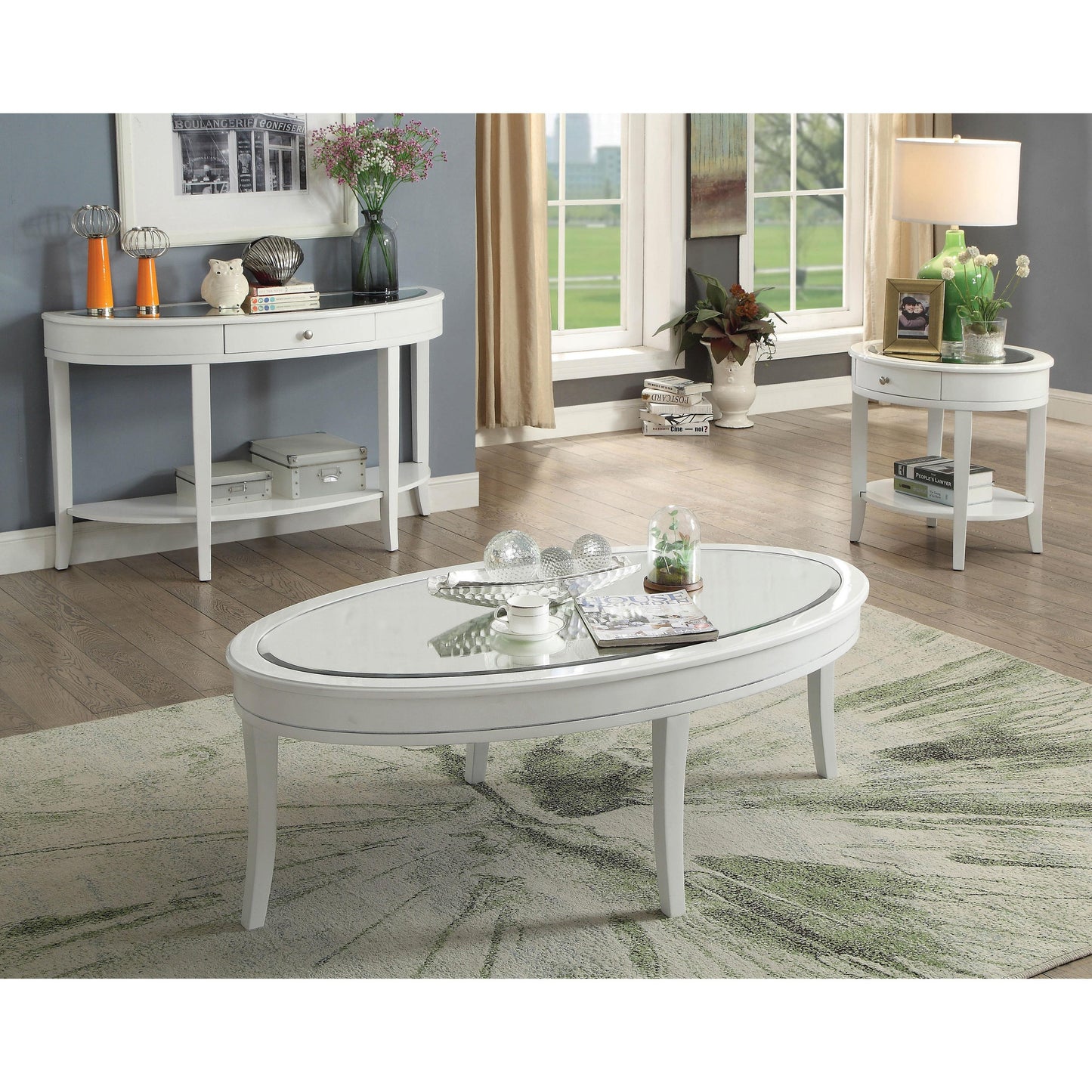  Furniture of America Silver Mist Coffe Table CM4950WH-C IMAGE 3