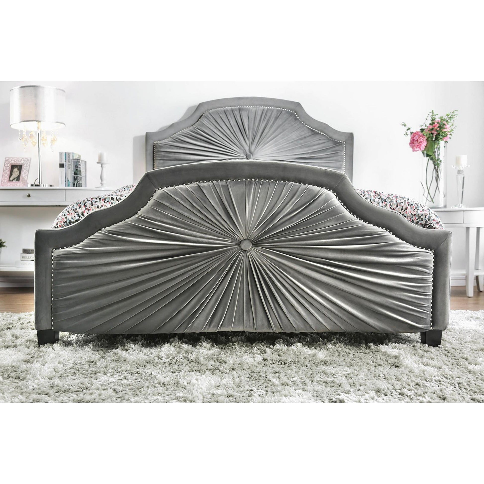  Furniture of America Coraline California King Upholstered Platform Bed CM7398CK-BED IMAGE 3